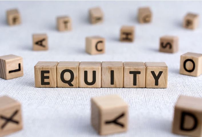 scrabble pieces spelling the word Equity